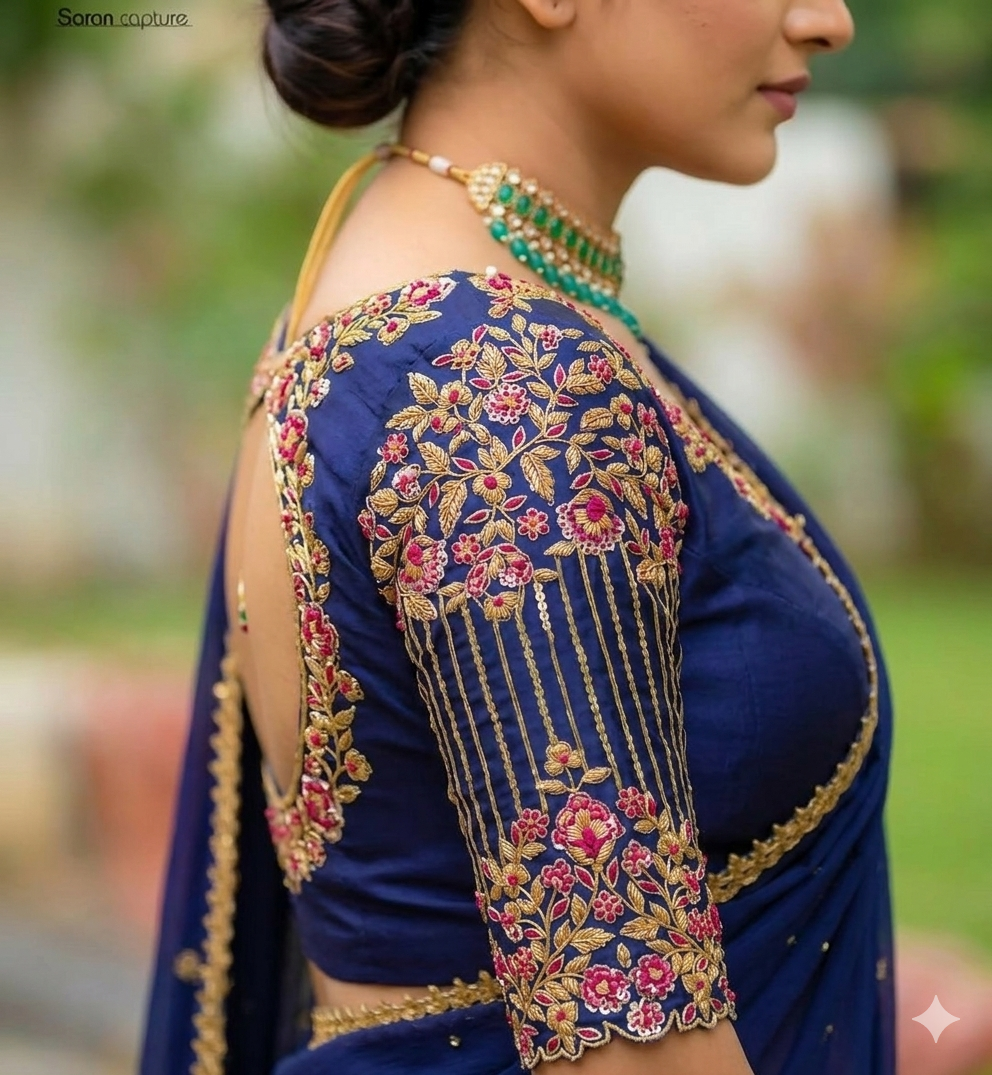 Bridal Aari Work Khaka Tracing Paper Designs Back Neck and Sleeve (Design No:243 & 244)