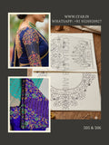 Bridal Aari Work Khaka Tracing Paper Designs Back Neck and Sleeve (Design No:243 & 244)