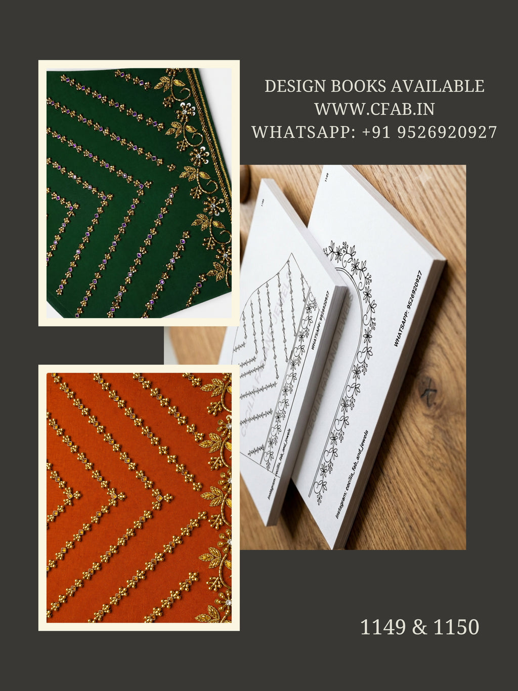 Simple Aari Work tracing paper,ready to trace . Back Neck  and Sleeve Design (Design No:1149)