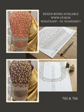 Bridal design Aari Work ,ready to trace .Front, Back Neck  and Sleeve Design (Design No:765 & 766)