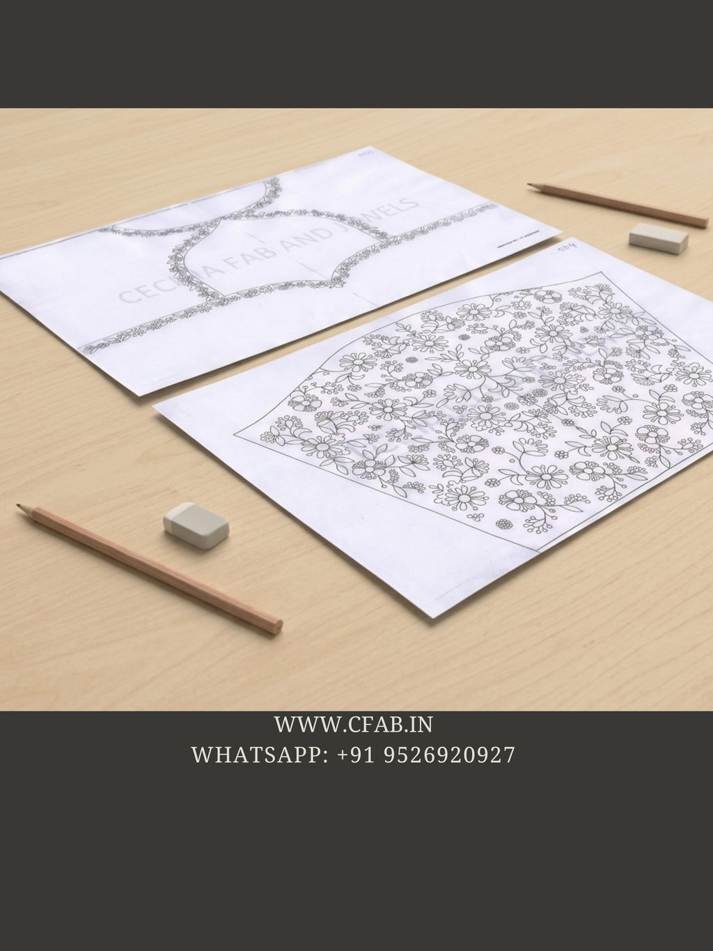 Beads and zardosi Aari Design Papers Back Neck and Sleeve (no. 503 & 504)