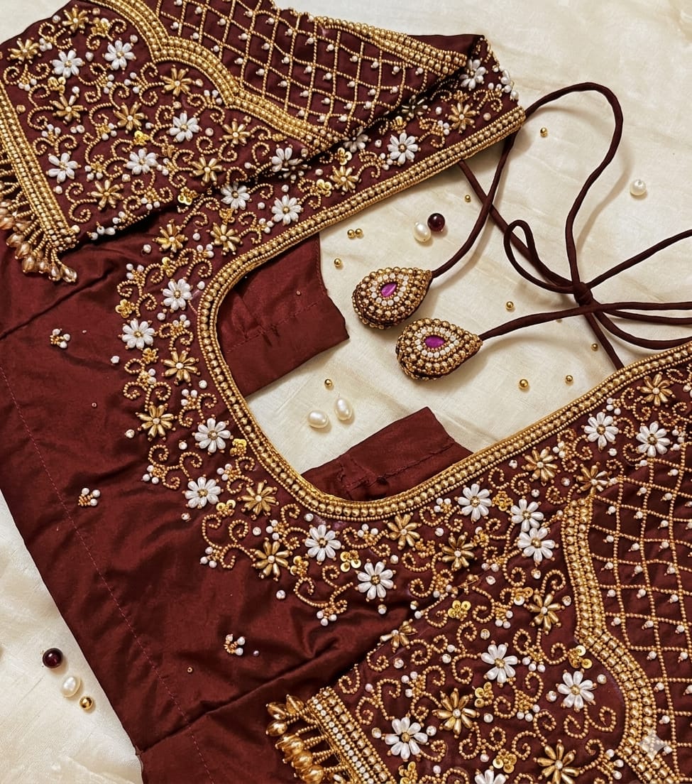 Maggam work Tracing Paper Designs Back Neck Border and Sleeve Design (Design No:789 & 790))