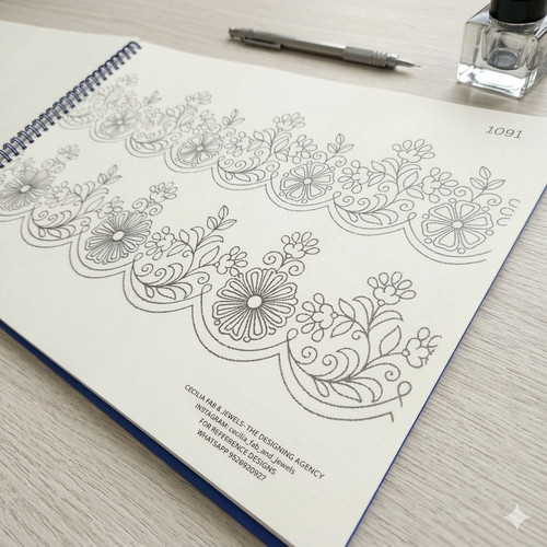 Aari Embroidery Border Collection (Design book No: 11)