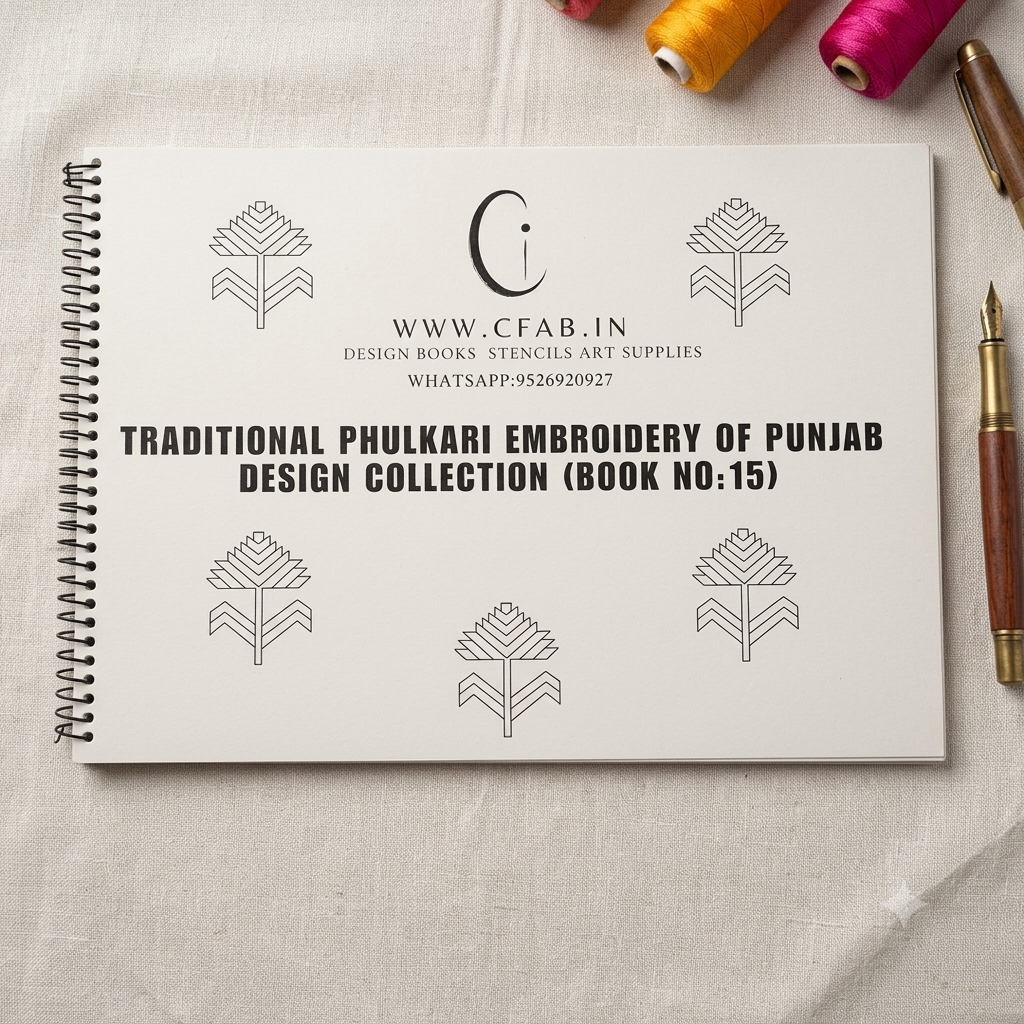 Traditional Phulkari Embroidery Of Punjab - Design Collection (Design book No: 15)