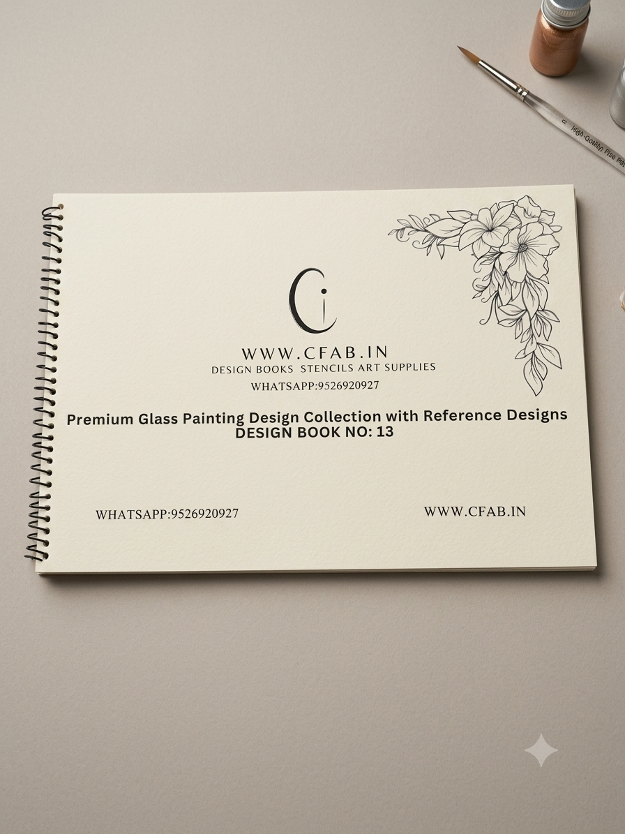 Premium Glass Painting Design Collection with Reference Designs (Design book No: 13)