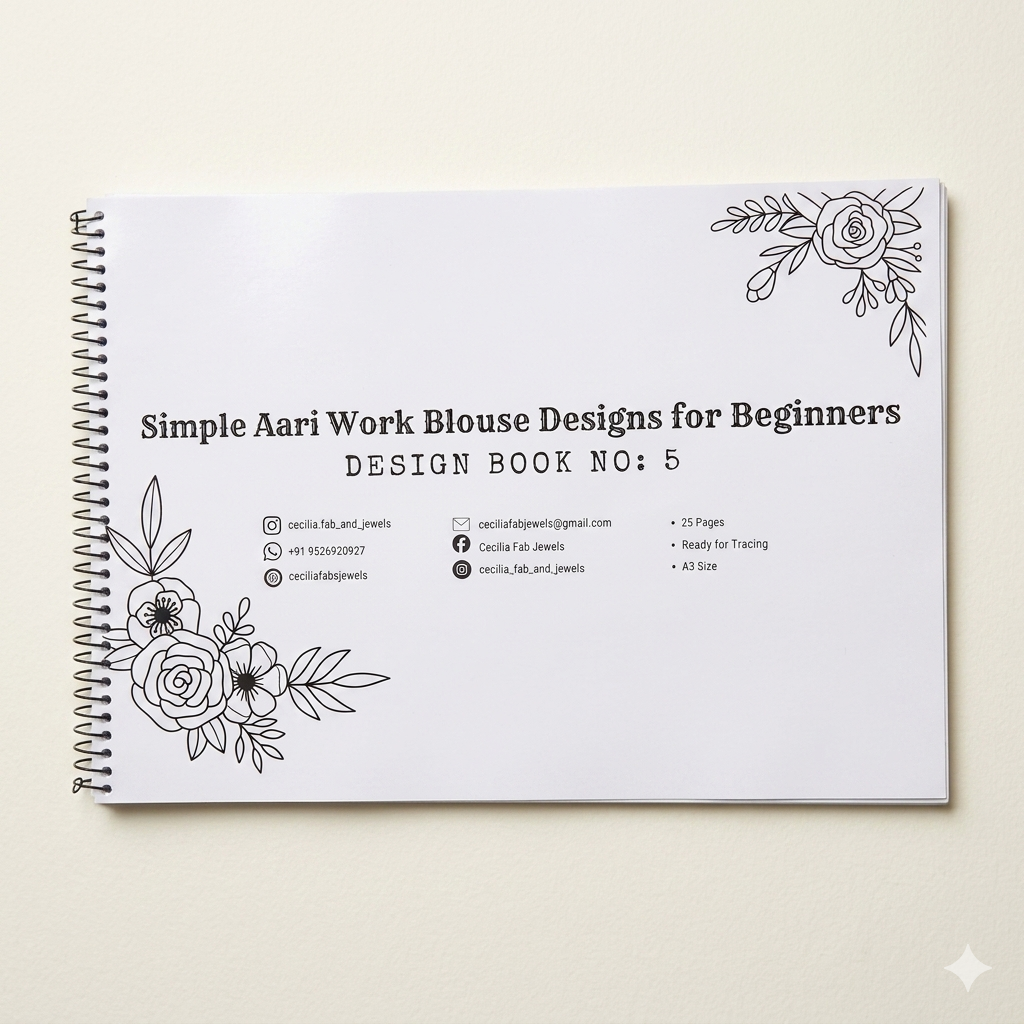 Simple Aari work Blouse Designs for Beginners (Design Book No:5)